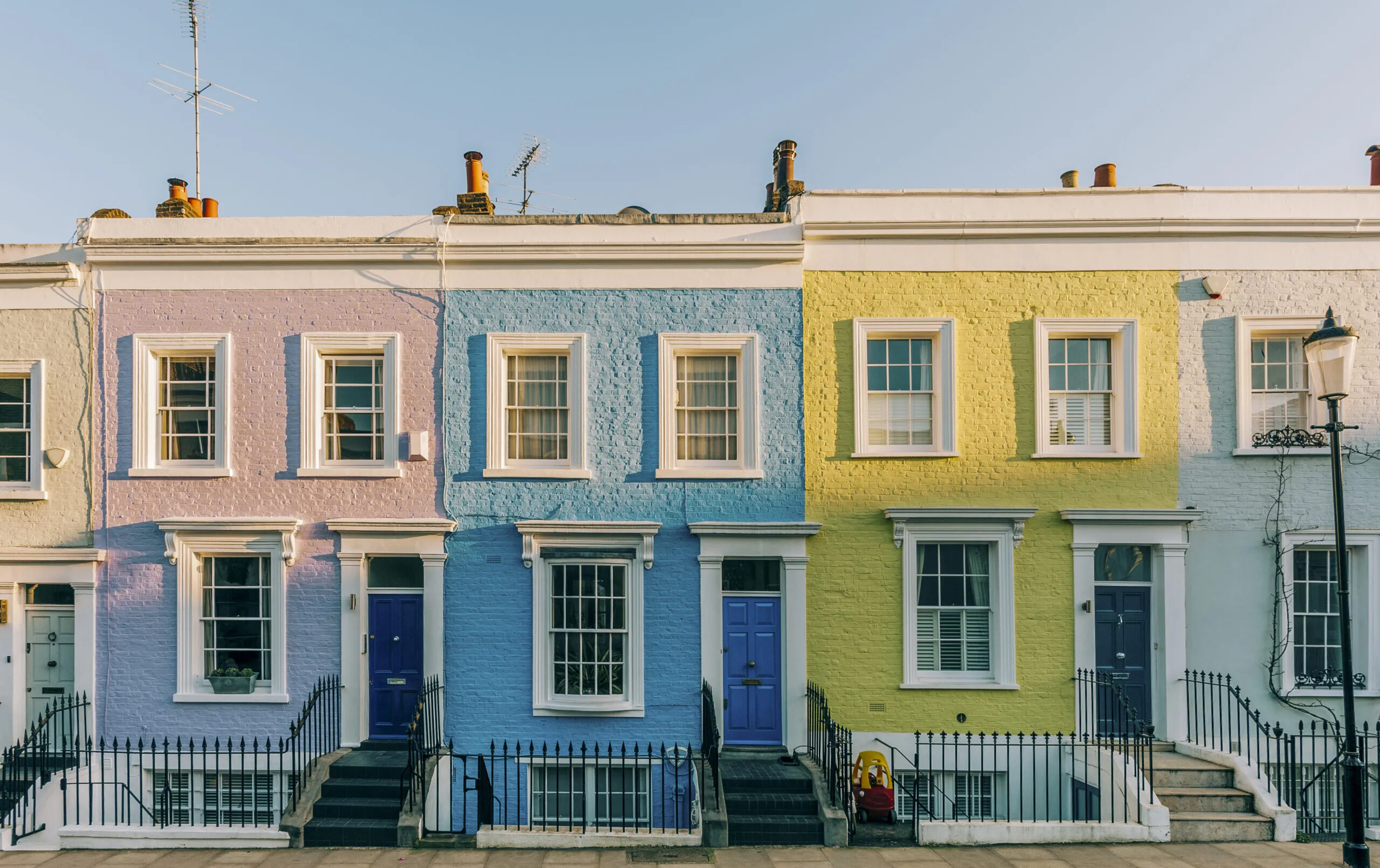 Colourful row of buildings